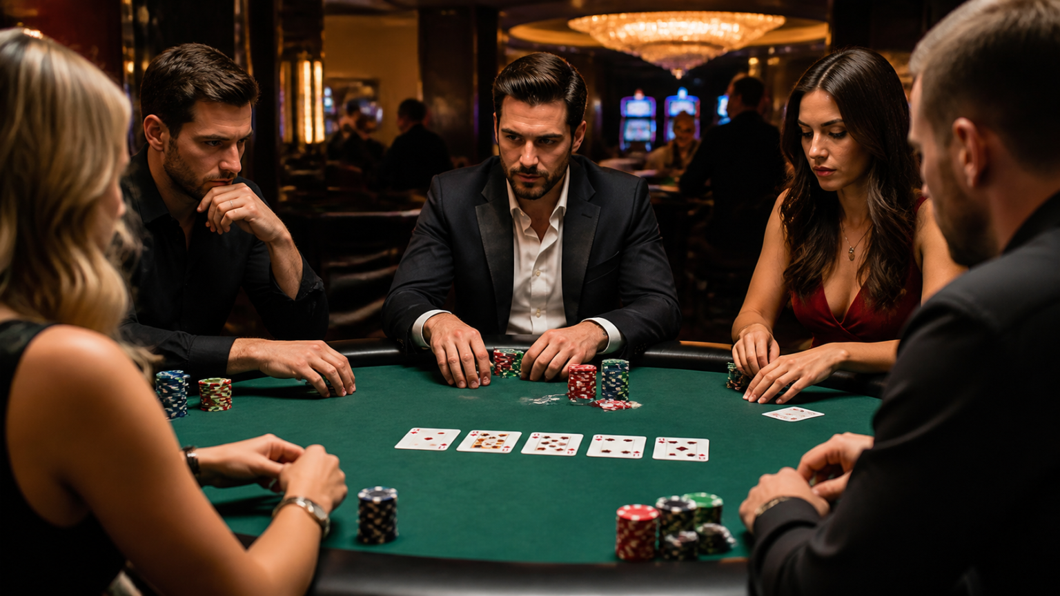 Best Online Poker Sites: What Players Should Look For Poker table with chips and cards in a casino-related setting