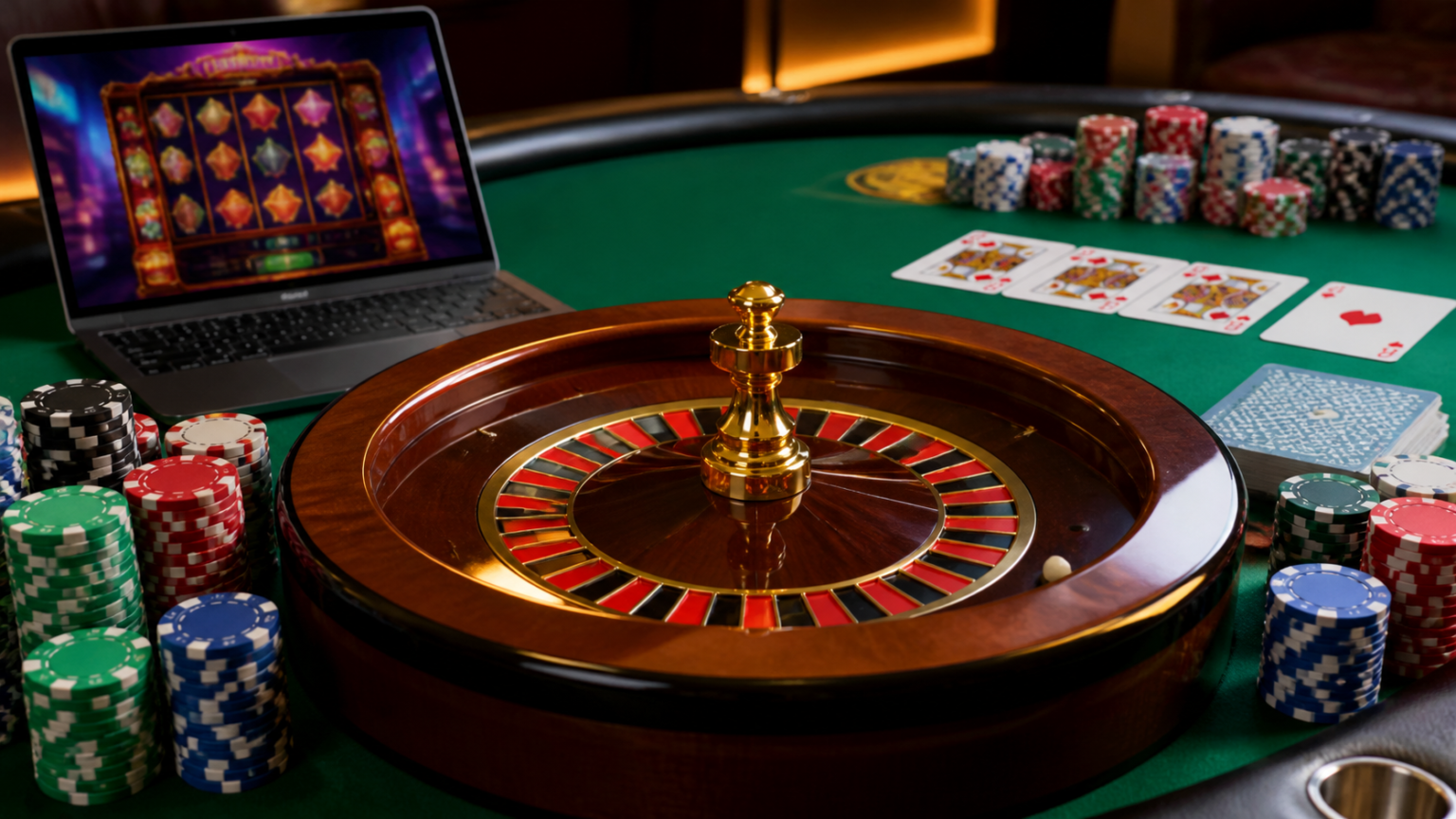 How to Evaluate a Trusted Online Casino Singapore Players Can Use Online casino setup with laptop, cards, and chips for Singapore players